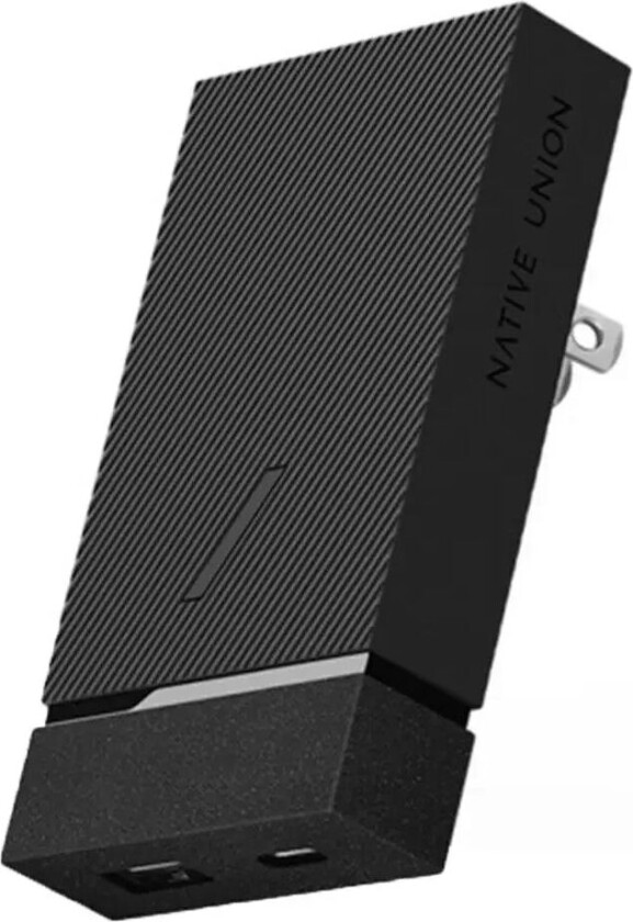 Smart Hub 20W Vegglader / Reiseadapter m. USB-A & USB-C - Svart