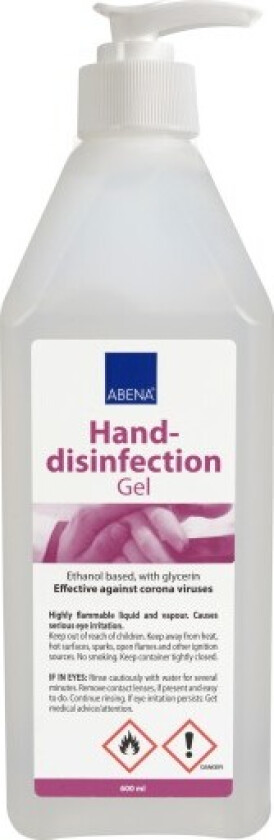 hånddesinfeksjonsgel med pumpe, 600 ml