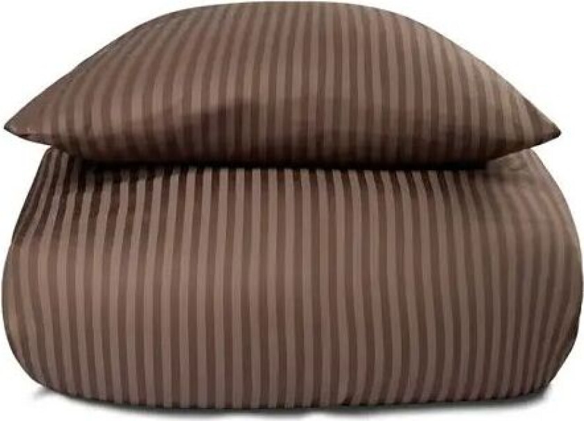 Dobbelt sengetøy - 200x220 cm - 100% bomullssateng - Brun ensfarget sengesett -