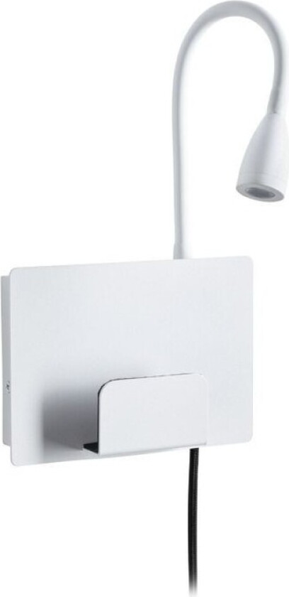 - Halina LED Vegglampe USB C Matt White