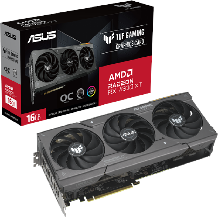 Radeon RX 7600 XT TUF OC - 16GB GDDR6 RAM - Grafikkort