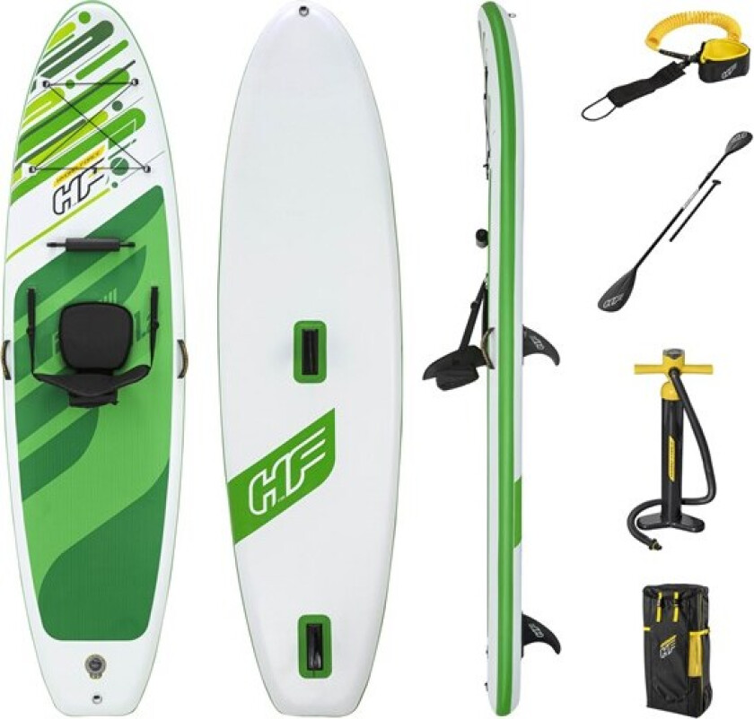 Oppblåsbart SUP og kajakksett 340x89x15 cm(grønn)