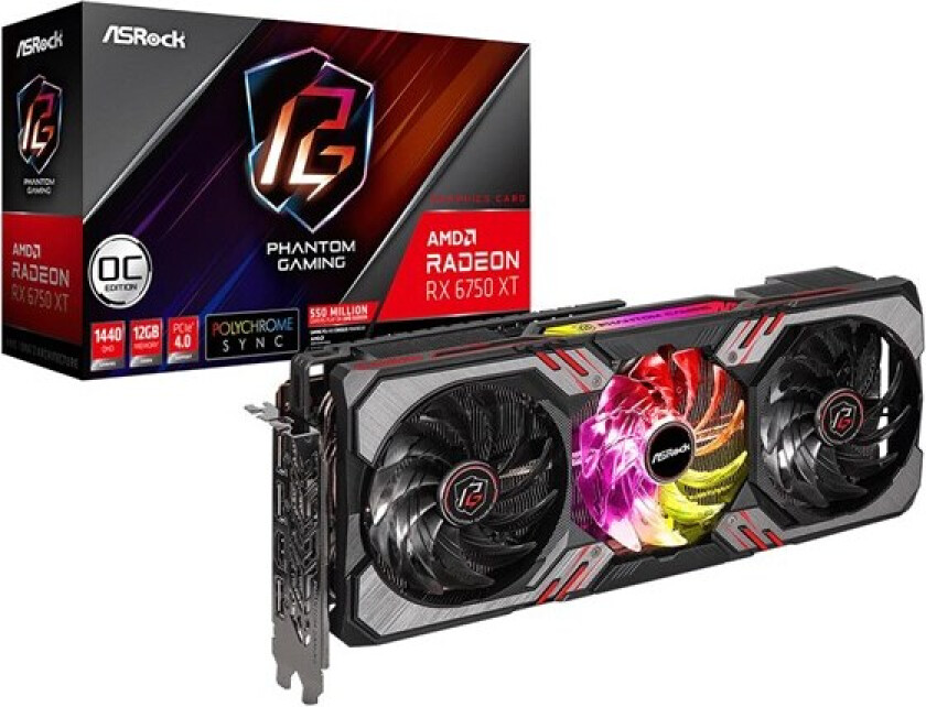 Radeon RX 6750 XT Phantom Gaming D OC - 12GB GDDR6 RAM - Grafikkort