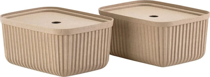 Pulp oppbevaringsboks 23x32 cm 2-pack Natural Brown