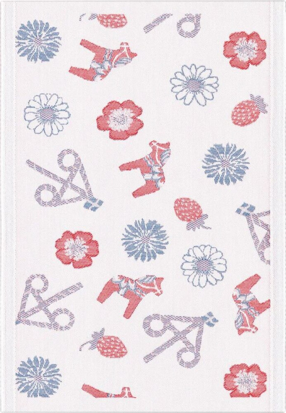 Dalasommar kjøkkenhåndkle 35x50 cm Blå-rød