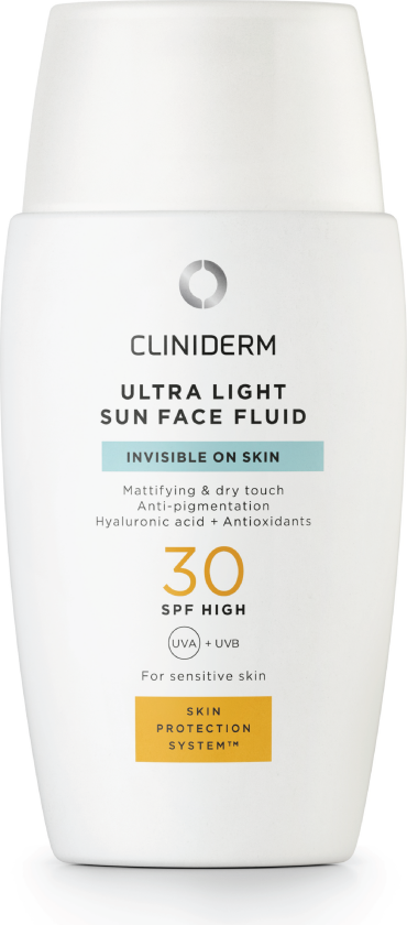 Cliniderm Sun Face Fluid F30 Uten Parfyme 40ml