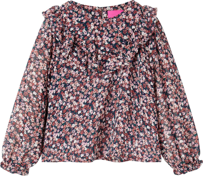 T-skjorte for barn med lange ermer mørkerosa 116