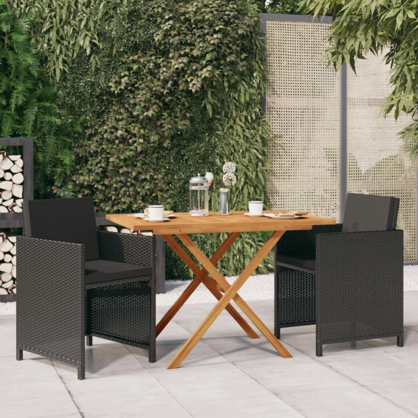 Hagespisegruppe med puter 3 deler svart