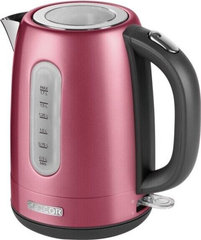 Sencor SWK 1774RD, 1,7 l, 2150 W, Rosa, Rustfritt stål, Vannivåindikator, Overopphetingsbeskyttelse