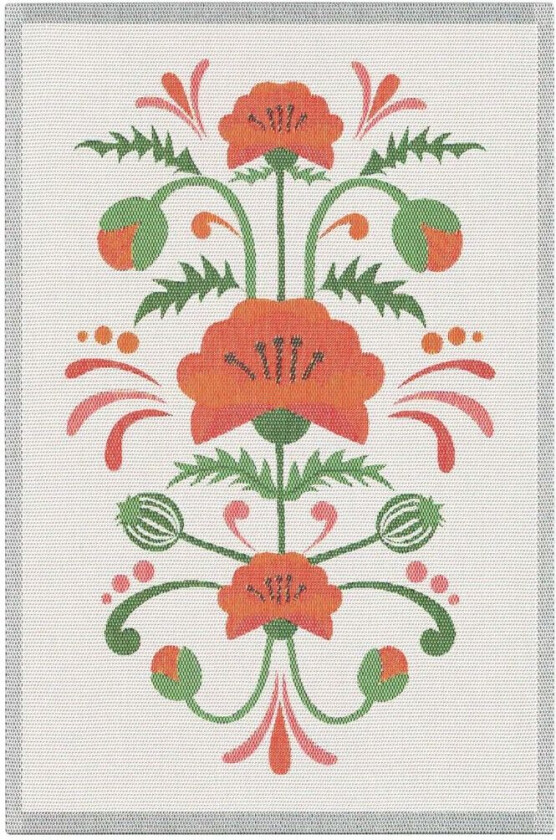 Lindas valmue kjøkkenhåndkle 40x60 cm Oransje-grå