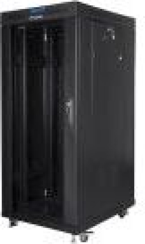 - Rack skap - med display - svart, RAL 9004 - 27U - 19