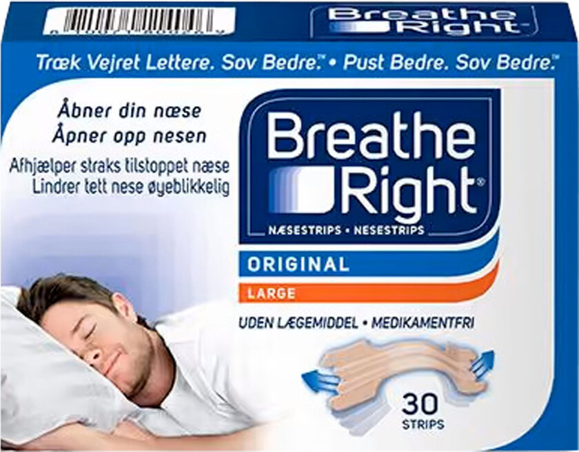 Breathe right Nesestrips, Large, 30 stk.