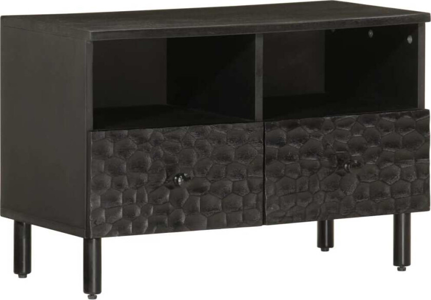 Bilde av TV-benk svart 70x33x46 cm heltre mango