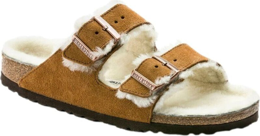 Arizona Suede Leather Shearling Mink Sko Camel female 37