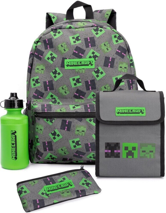 Minecraft Lunch Bag And Backpack Set (Pack of 4)