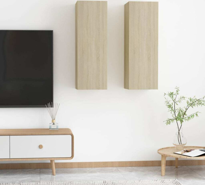 TV-benker 2 stk sonoma eik 30,5x30x90 cm sponplate