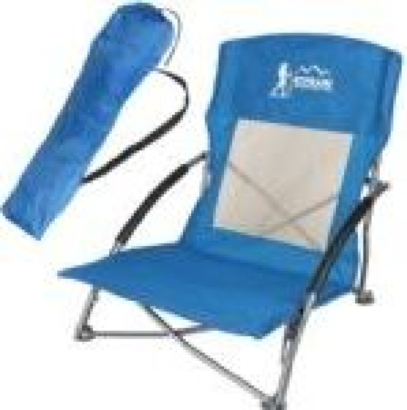 Turist- og strandstol med armlener 55x58x64 sammenleggbar blå