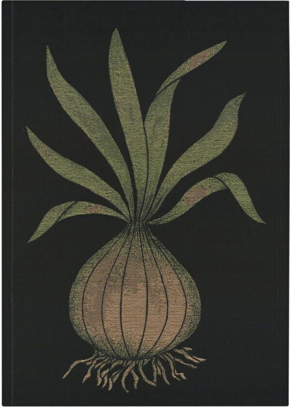 Løk kjøkkenhåndkle 48x70 cm Svart-mørkgul