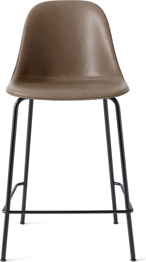 Harbour Counter Side Chair Black Steel Base Shell Leather Dakar 0311