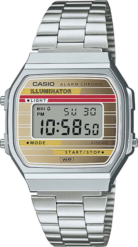 Vintage A168WEHA-9AEF - Digital - Sølv - Unisex - Rustfritt stål - ledd m/pin - Akryl