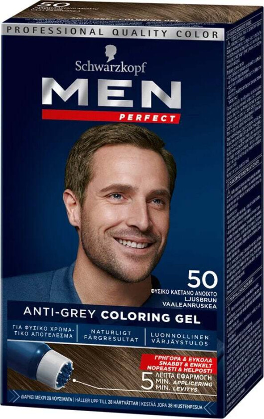 Men Perfect Anti-Grey Coloring Gel 50 Light Brown