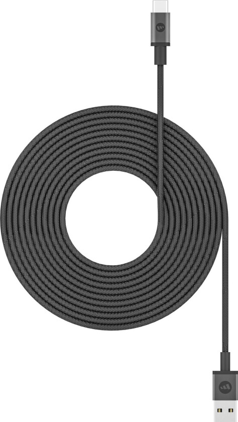 USB-A to USB-C ladekabel 3 m (sort)