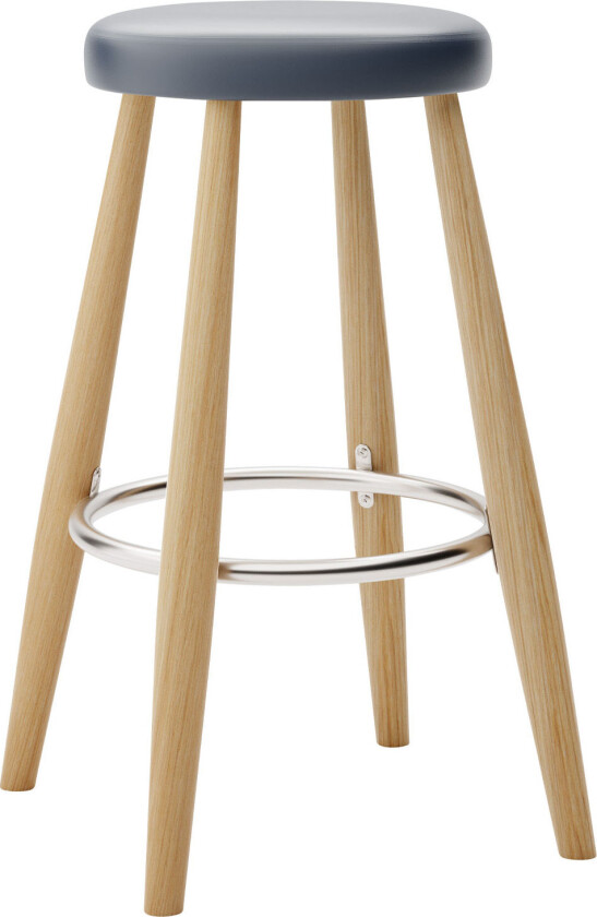 Ch58 Low Stool, Oljad Ek, Lädergrupp B Thor - 350