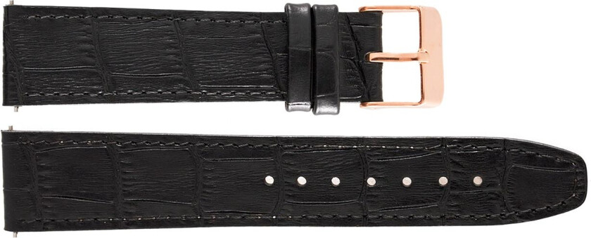 20mm Leather Strap Black Croco Rosegold IHS1004 -   -  - Unisex -  -