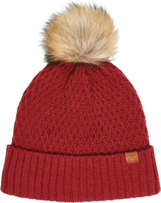 Pom Pom Beanie Lue Dame Rød