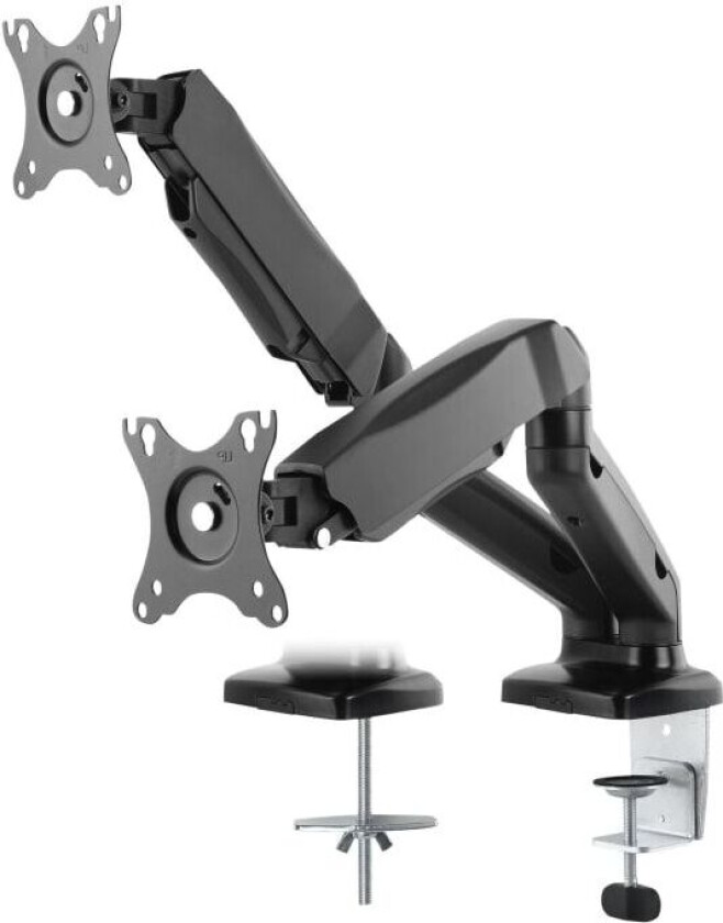 ARM-1300 - Monteringssett - justerbar arm - for 2 skjermer - plastikk, aluminium - matt svart - skjermstørrelse: 13-27 - skrivebordsmonterbar