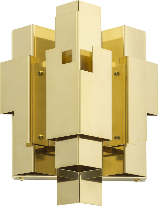 Skyline Vägglampa, Rå Polerad Mässing, Fast Montage