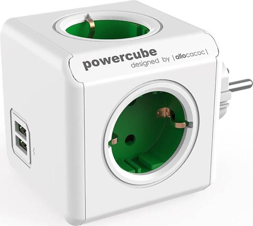PowerCube Original USB- og stikkontakt (kelly green)