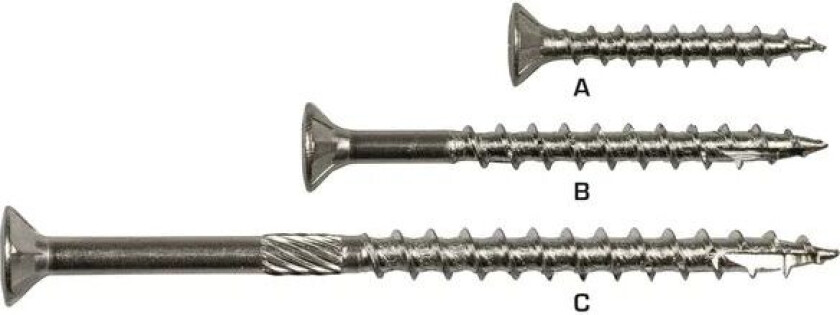 Nkt Fasteners Treskrue Utv Senk A4 6x140 Til Utvendig Bruk