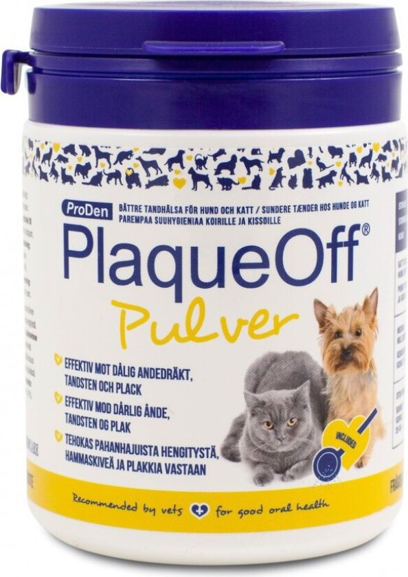 Bilde av PlaqueOff Pulver Munnhygiene Kosttilskudd til hund og katt 180 g