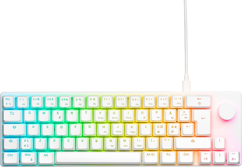 Loop kompakt mekanisk RGB gamingtastatur (hvit)
