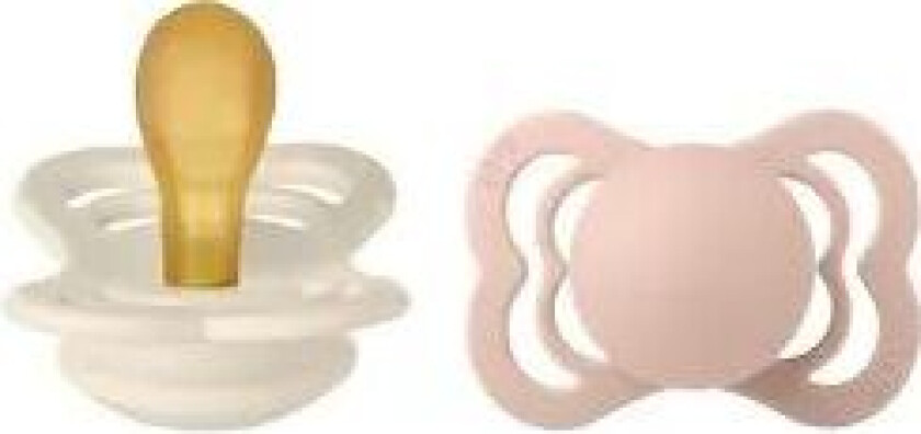 Pacifier Supreme Latex Ivory/Blush Size 1 2pcs