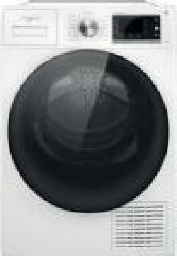 W7 D94WB EE, Frittstående, Frontmatet, Kondensasjon, Sort, Hvit, Knapper, Rotasjon, Riktig/Høyre