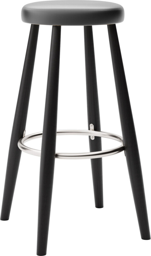 Ch56 High Stool, Svartlackad Ek, Lädergrupp B Thor - 301