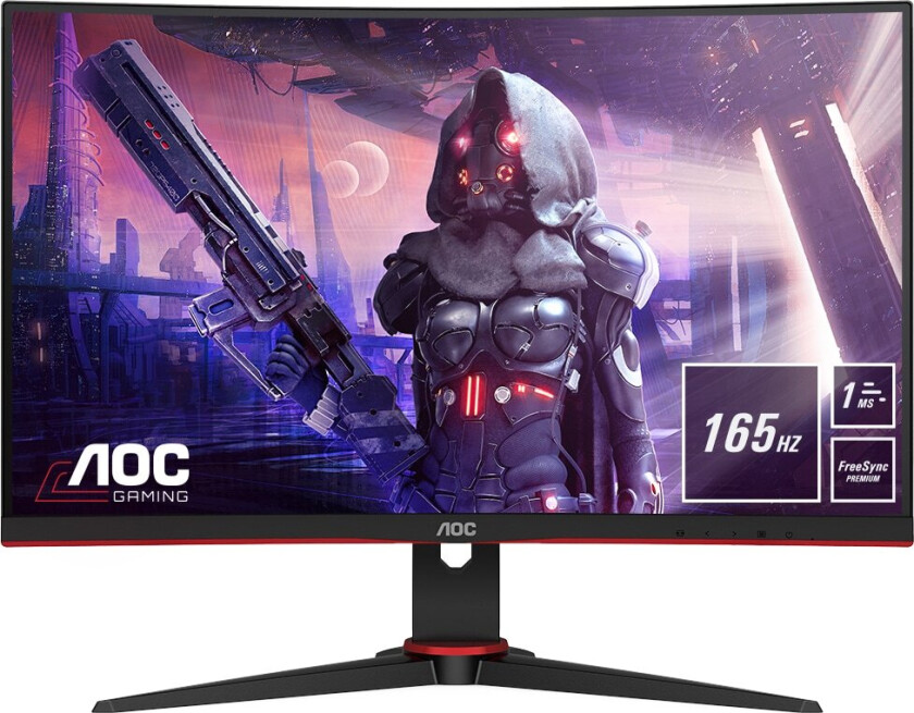 24" AOC 1920x1080 - 165Hz - VA - Curved - 1 ms - Skjerm