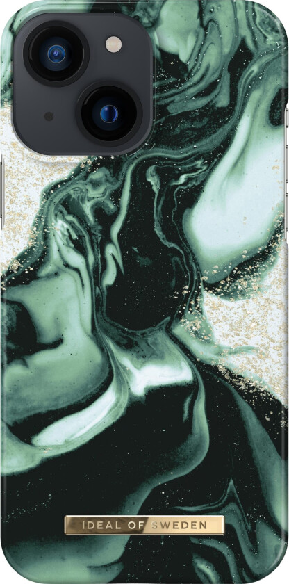 deksel for iPhone 13 mini (golden olive marble)