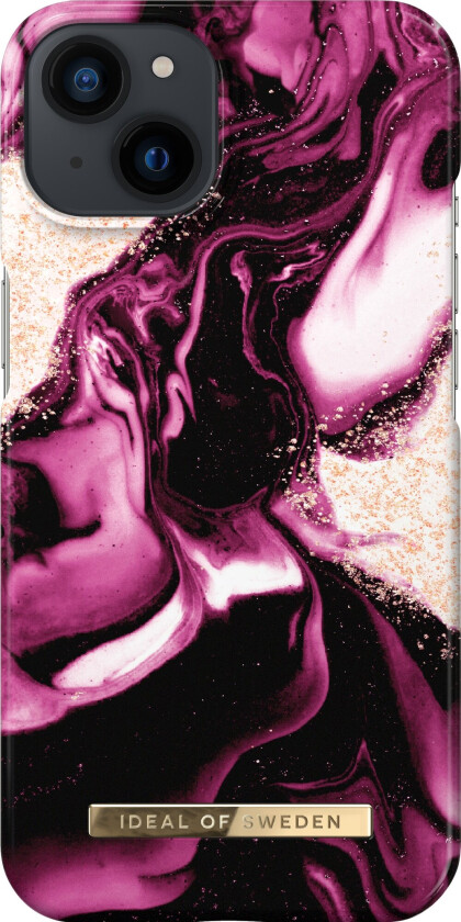 deksel for iPhone 13 (golden ruby marble)