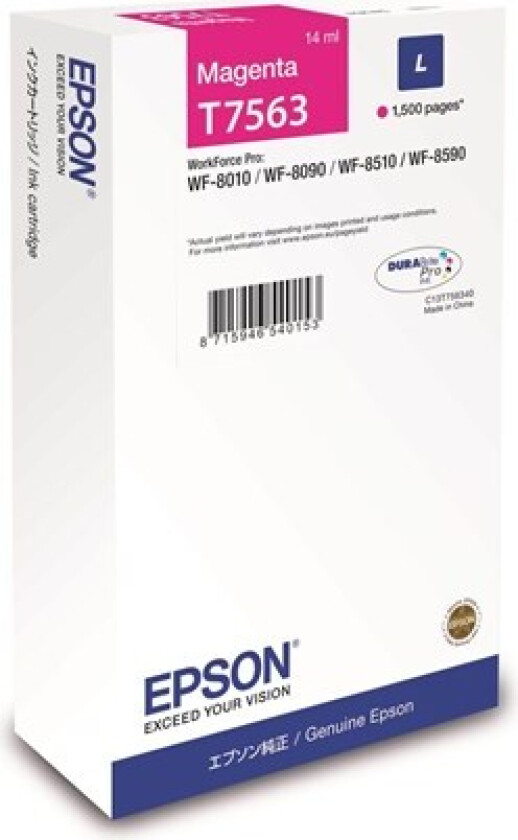 T7563 - L size - magenta - original - ink cartridge - Blekkpatron Rød