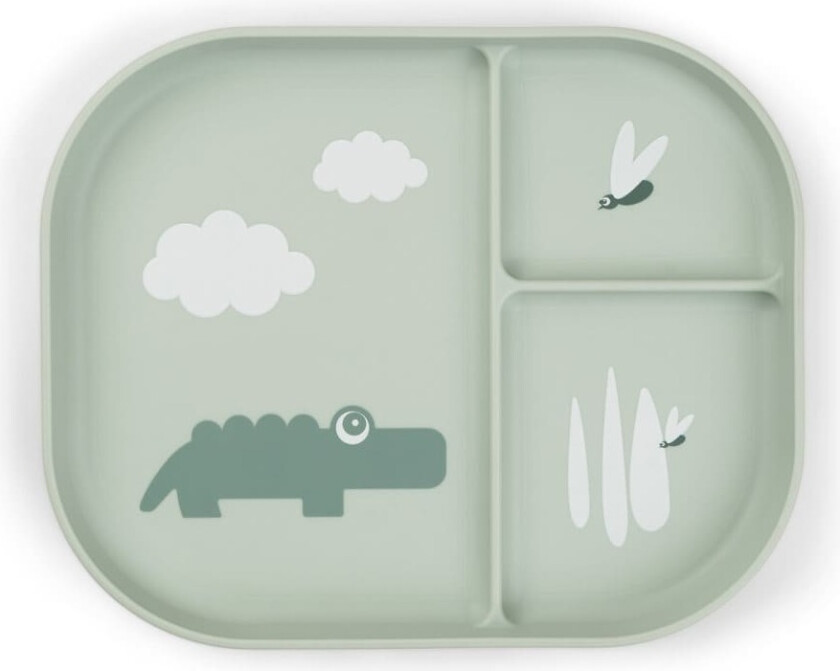 Foodie Inddelt Tallerken Croco Green