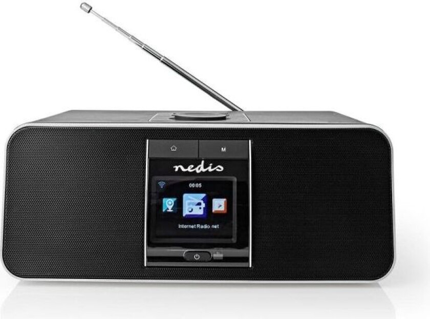 Nedis Internet Radio   Bord design   Bluetooth® / Wi-Fi   DAB+ / FM / Internet   2.4 "   Farge skjerm   42 W   Fjernstyrtkontrolert   App kontrollert