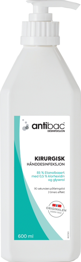 Bilde av 85 % Kirurgisk hånddesinfeksjon med 0,5 % klorhexidin, 600 ml