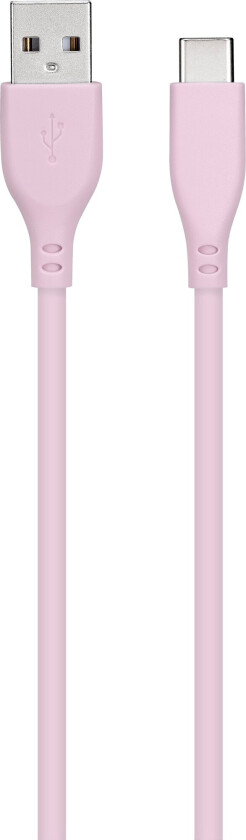 USB-A til USB-C-kabel 2m (rosa)