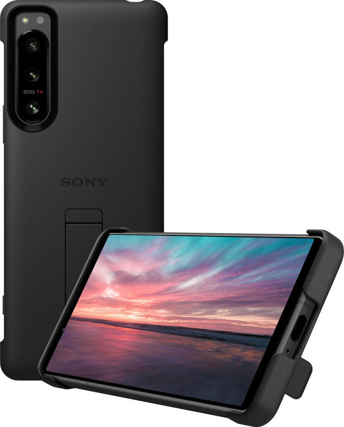 Xperia 5 IV Style Cover med stativ (sort)
