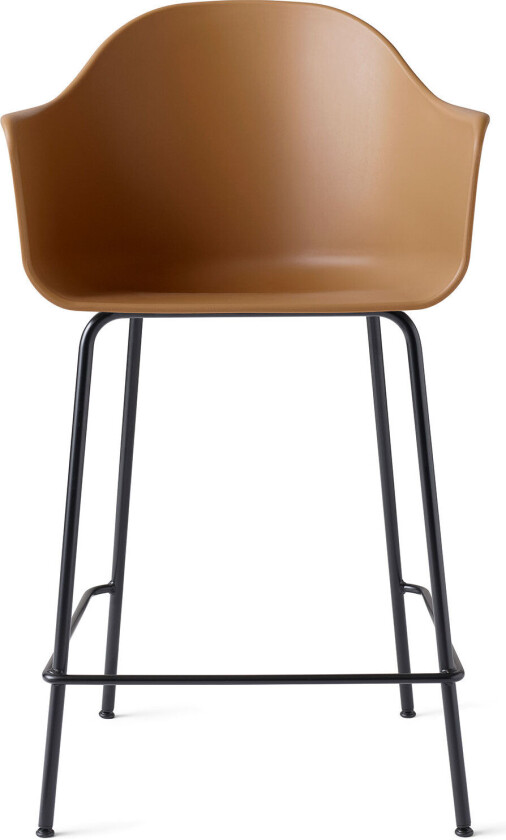 Harbour Counter Chair Black Steel Base Shell Khaki