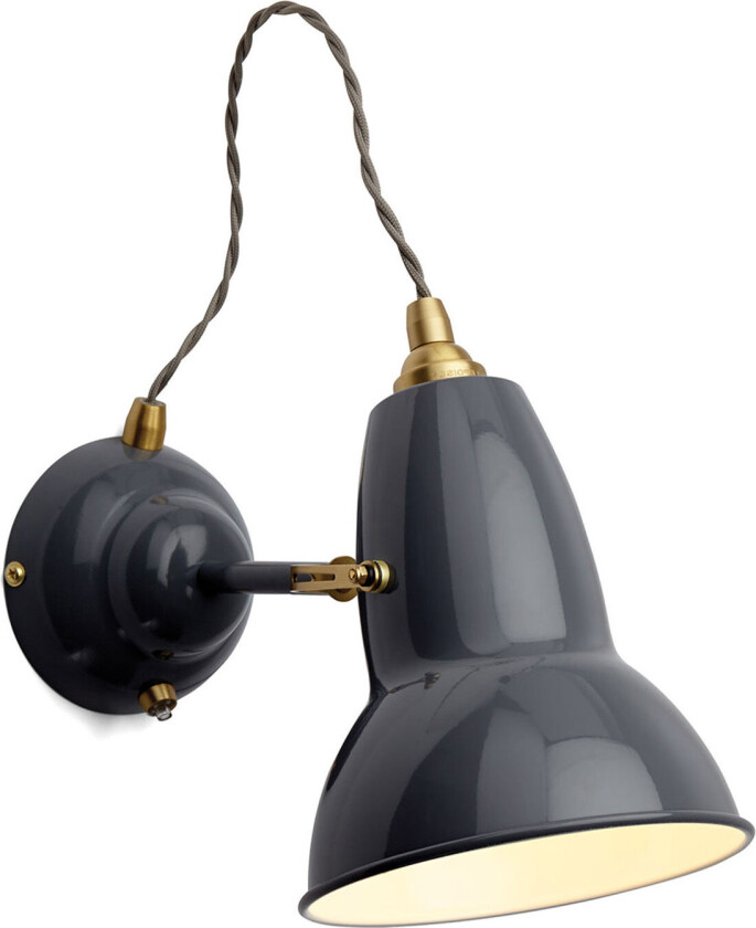 Original 1227 Brass Wall Light Elephant Grey