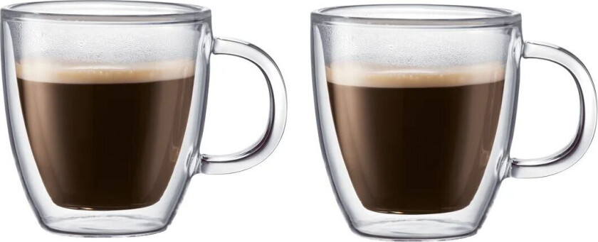 Bodum Bistro glass med dobbel vegg og hank 2-pakn. 0,15 l
